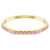 Matrix-armband med baguetteslipning, åttkantig form, rosa, guldpläterat