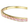 Matrix-armband med baguetteslipning, åttkantig form, rosa, guldpläterat