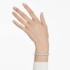 Matrix-armband med baguetteslipning, åttkantig form, vitt, rodiumpläterat