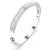 Matrix-armband med baguetteslipning, åttkantig form, vitt, rodiumpläterat