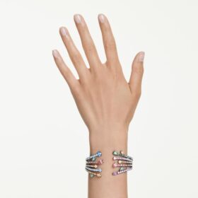 Matrix-armband med blandade slipningar, bukett, flerfärgat, ruteniumpläterat