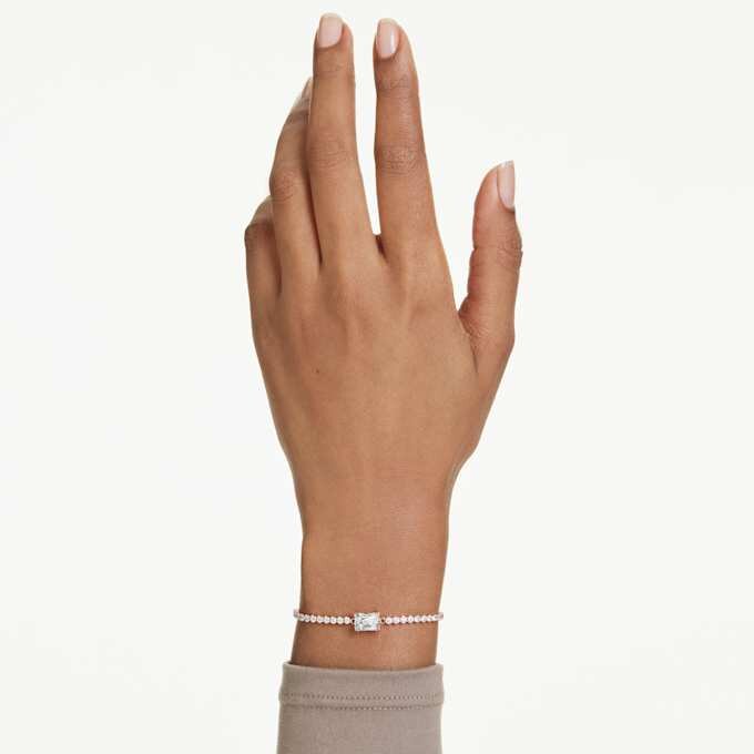 Matrix-armband med blandade slipningar, vitt, roséguldpläterat Matrix-armband med blandade slipningar, vitt, roséguldpläterat