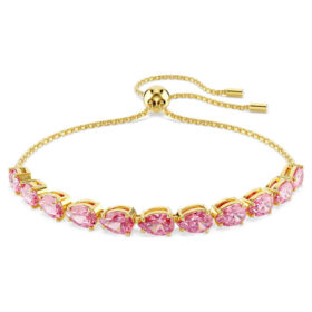 Matrix-armband med päronslipade kristaller, rosa, guldpläterat Matrix-armband med päronslipade kristaller, rosa, guldpläterat