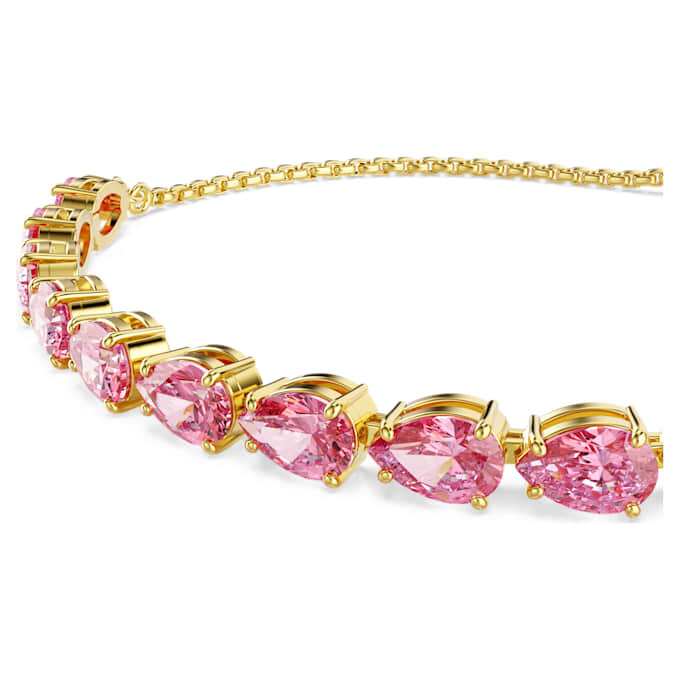Matrix-armband med päronslipade kristaller, rosa, guldpläterat Matrix-armband med päronslipade kristaller, rosa, guldpläterat