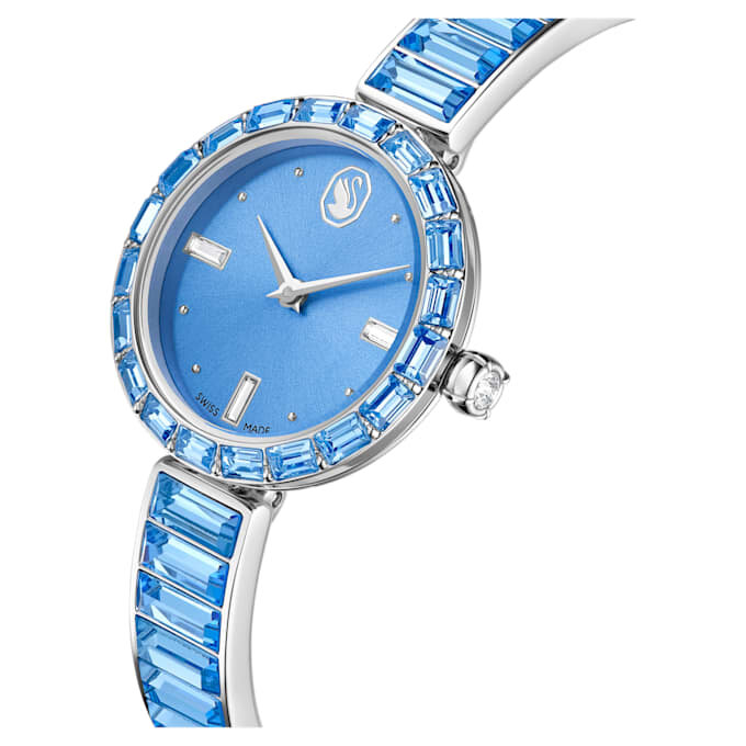 Matrix armbandsur, tillverkat i Schweiz, kristallarmband, blått, rostfritt stål Matrix armbandsur, tillverkat i Schweiz, kristallarmband, blått, rostfritt stål