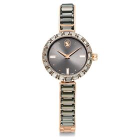 Matrix armbandsur, tillverkat i Schweiz, kristallarmband, grått, roséguldfärgad yta Matrix armbandsur, tillverkat i Schweiz, kristallarmband, grått, roséguldfärgad yta