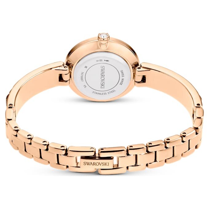 Matrix armbandsur, tillverkat i Schweiz, kristallarmband, grått, roséguldfärgad yta Matrix armbandsur, tillverkat i Schweiz, kristallarmband, grått, roséguldfärgad yta