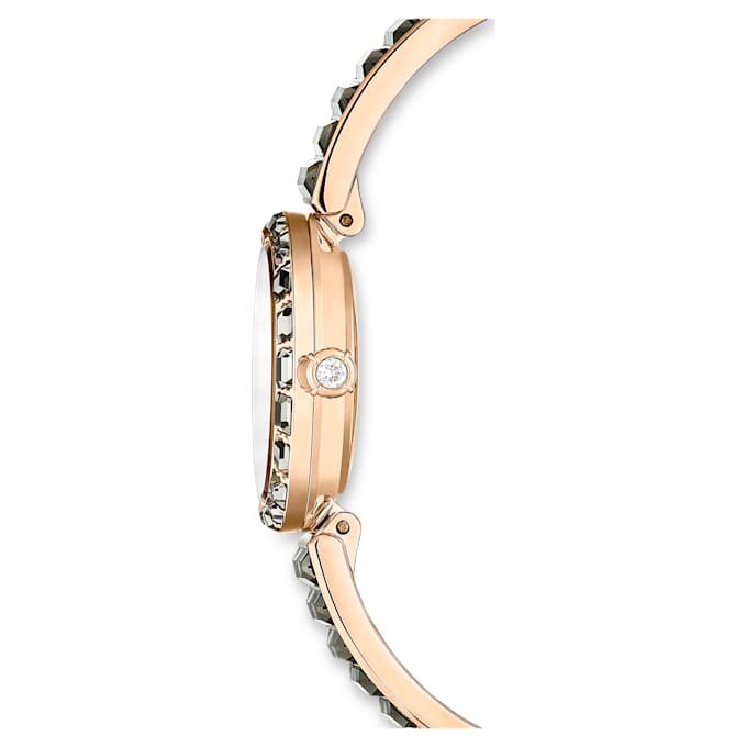 Matrix armbandsur, tillverkat i Schweiz, kristallarmband, grått, roséguldfärgad yta Matrix armbandsur, tillverkat i Schweiz, kristallarmband, grått, roséguldfärgad yta
