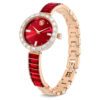 Matrix armbandsur, tillverkat i Schweiz, kristallarmband, rött, roséguldfärgad yta Matrix armbandsur, tillverkat i Schweiz, kristallarmband, rött, roséguldfärgad yta