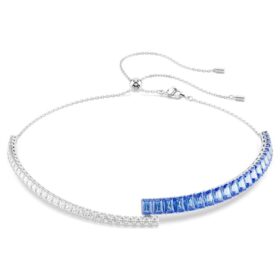 Matrix-choker med blandade slipningar, blå, rodiumpläterad