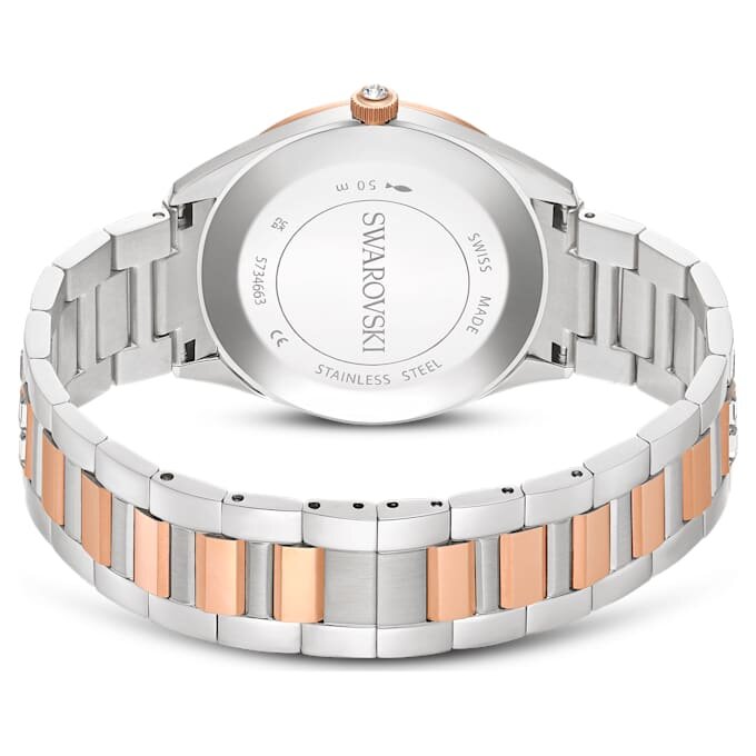 Matrix Date-klocka, tillverkad i Schweiz, metallarmband, roséguldfärgad, blandad metallfinish Matrix Date-klocka, tillverkad i Schweiz, metallarmband, roséguldfärgad, blandad metallfinish