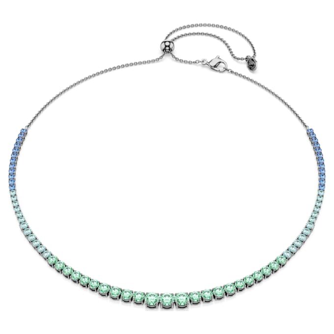 Matrix-halsband med färgövergångar i runda slipningar, flerfärgat, ruteniumpläterat Matrix-halsband med färgövergångar i runda slipningar, flerfärgat, ruteniumpläterat
