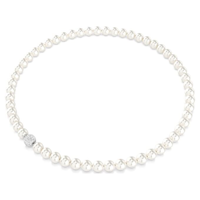 Matrix-halsband med kristallpärlor, vitt, rodiumpläterat Matrix-halsband med kristallpärlor, vitt, rodiumpläterat