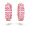 Matrix hoop-örhängen med baguetteslipning, rosa, roséguldpläterade