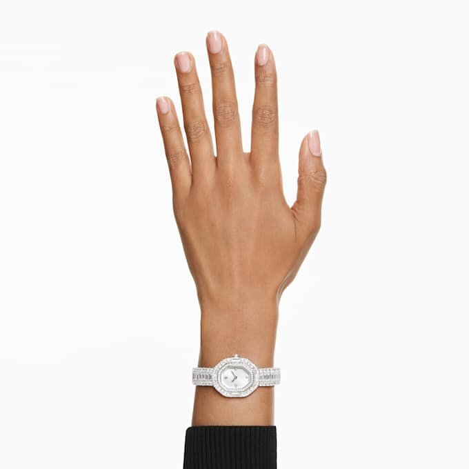 Matrix Octagon-klocka med baguetteslipning, metallarmband, silverfärgad, rostfritt stål Matrix Octagon-klocka med baguetteslipning, metallarmband, silverfärgad, rostfritt stål