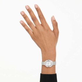 Matrix Octagon-klocka med metallarmband, silvertonad, rostfritt stål