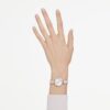 Matrix Pearl Bangle-armband, tillverkat i Schweiz, kristallarmband, vitt, roséguldfärgad yta