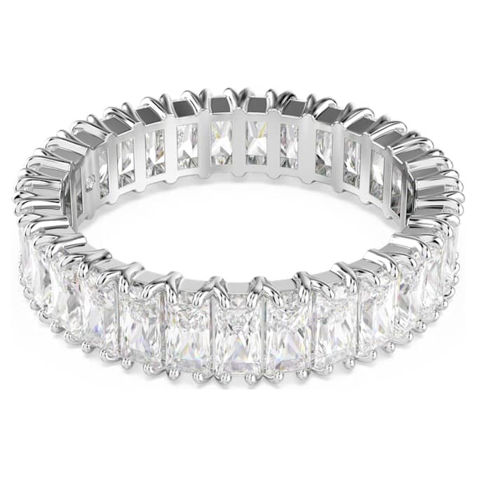 Matrix-ring med baguetteslipning, vit, silverfärgad yta Matrix-ring med baguetteslipning, vit, silverfärgad yta