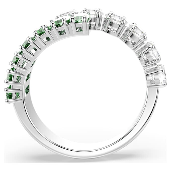 Matrix-ring med blandade slipningar, grön, rodiumpläterad Matrix-ring med blandade slipningar, grön, rodiumpläterad