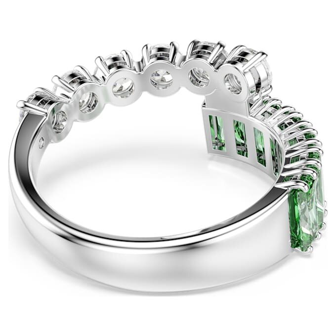 Matrix-ring med blandade slipningar, grön, rodiumpläterad Matrix-ring med blandade slipningar, grön, rodiumpläterad