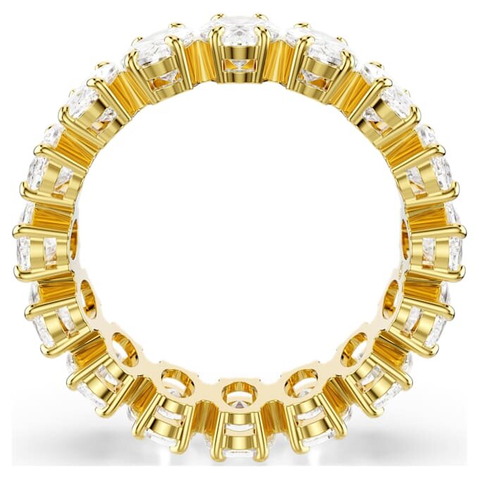Matrix-ring med oval slipning, vit, guldpläterad Matrix-ring med oval slipning, vit, guldpläterad