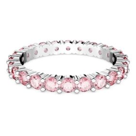 Matrix-ring med rund slipning, rosa, rodiumpläterad