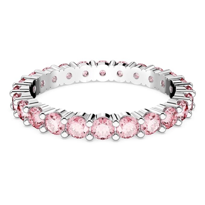 Matrix-ring med rund slipning, rosa, rodiumpläterad Matrix-ring med rund slipning, rosa, rodiumpläterad
