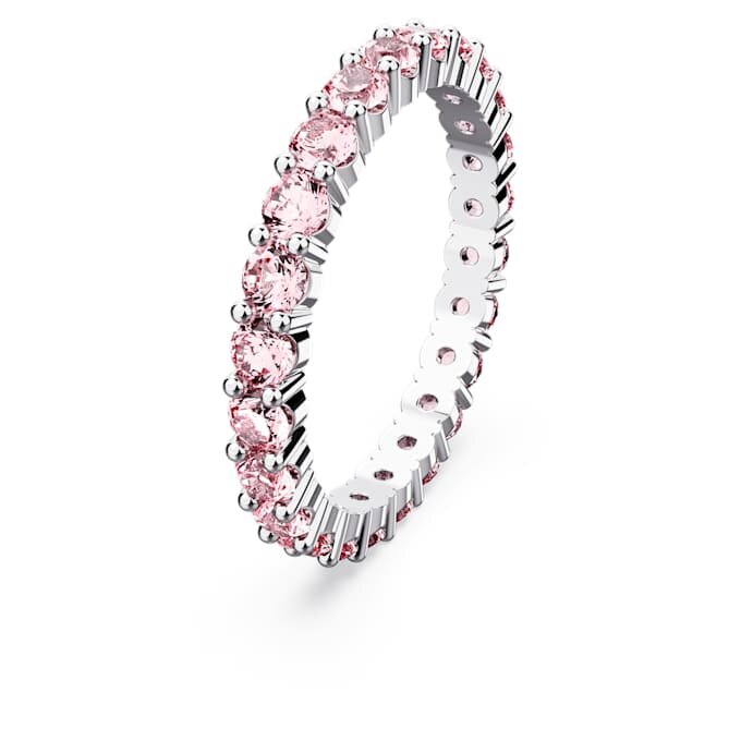 Matrix-ring med rund slipning, rosa, rodiumpläterad Matrix-ring med rund slipning, rosa, rodiumpläterad