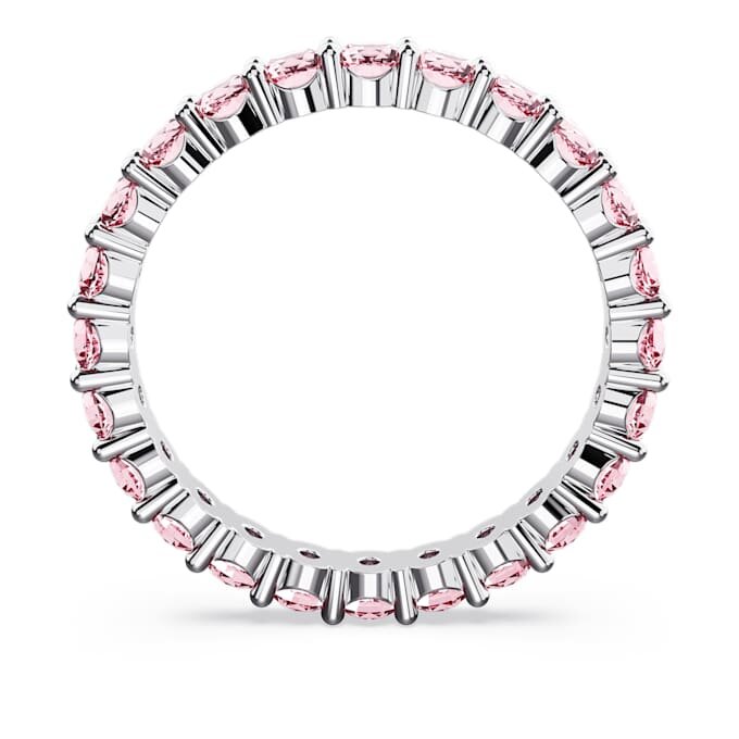 Matrix-ring med rund slipning, rosa, rodiumpläterad Matrix-ring med rund slipning, rosa, rodiumpläterad