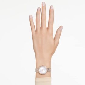Matrix Tennis 7-Link-klocka, tillverkad i Schweiz, metallarmband, roséguldton, blandad metallfinish