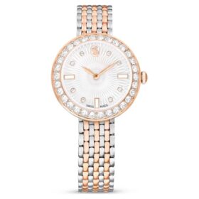 Matrix Tennis 7-Link-klocka, tillverkad i Schweiz, metallarmband, roséguldton, blandad metallfinish