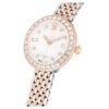 Matrix Tennis 7-Link-klocka, tillverkad i Schweiz, metallarmband, roséguldton, blandad metallfinish