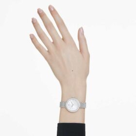 Matrix Tennis 7-Link-klocka, tillverkad i Schweiz, metallarmband, silverfärgad, rostfritt stål