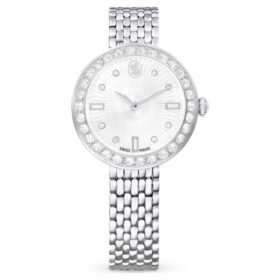 Matrix Tennis 7-Link-klocka, tillverkad i Schweiz, metallarmband, silverfärgad, rostfritt stål