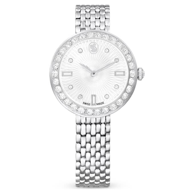 Matrix Tennis 7-Link-klocka, tillverkad i Schweiz, metallarmband, silverfärgad, rostfritt stål Matrix Tennis 7-Link-klocka, tillverkad i Schweiz, metallarmband, silverfärgad, rostfritt stål