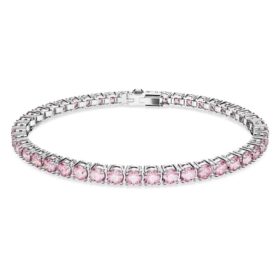 Matrix Tennis-Armband, rundslipade, rosa, rodiumpläterat