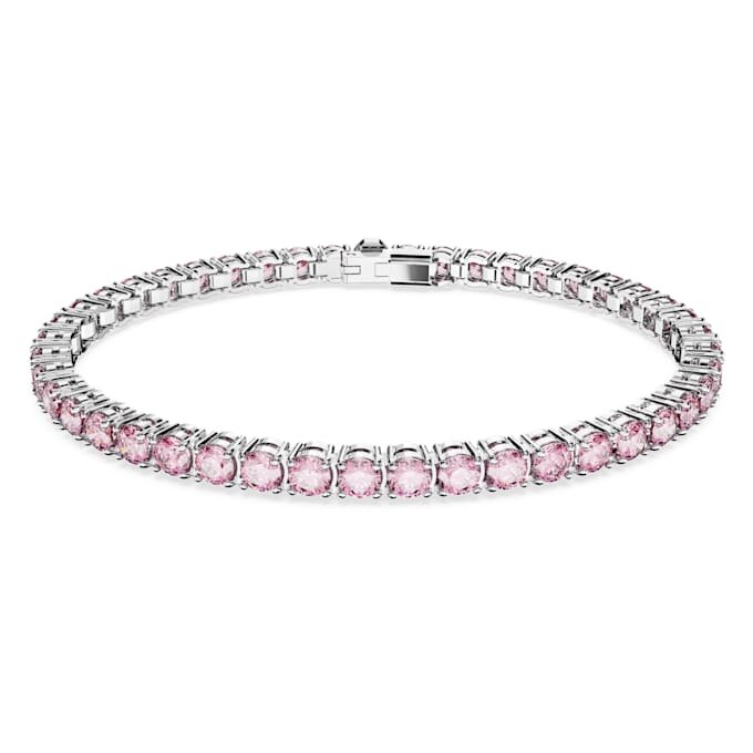 Matrix Tennis-Armband, rundslipade, rosa, rodiumpläterat Matrix Tennis-Armband, rundslipade, rosa, rodiumpläterat