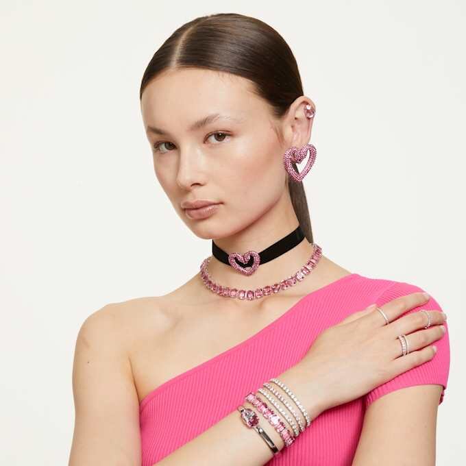 Matrix Tennis-Armband, rundslipade, rosa, rodiumpläterat Matrix Tennis-Armband, rundslipade, rosa, rodiumpläterat