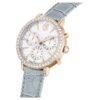 Matrix Tennis Chrono-klocka, tillverkad i Schweiz, läderarmband, grå, champagneguldfärgad yta