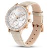 Matrix Tennis Chrono-klocka, tillverkad i Schweiz, läderrem, beige, roséguldtonad yta