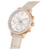 Matrix Tennis Chrono-klocka, tillverkad i Schweiz, läderrem, beige, roséguldtonad yta