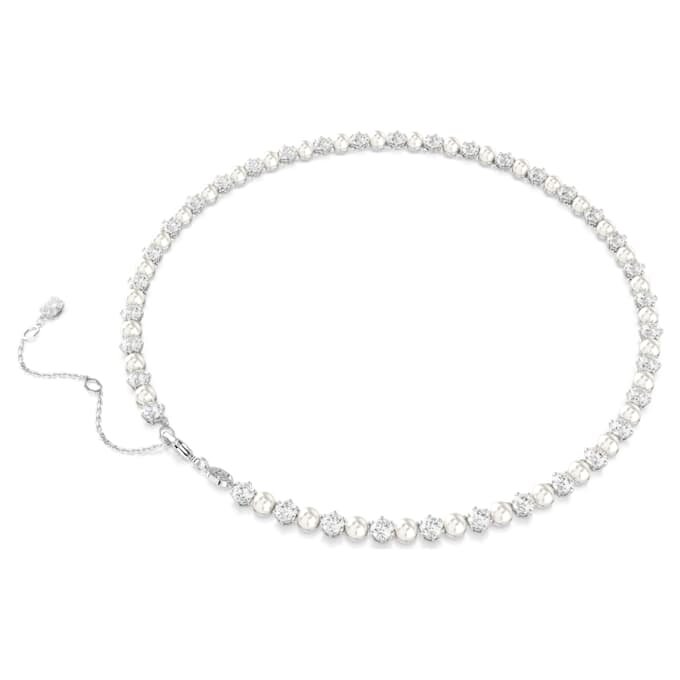 Matrix Tennis-halsband med kristallpärlor, rund slipning, vitt, rodiumpläterat Matrix Tennis-halsband med kristallpärlor, rund slipning, vitt, rodiumpläterat
