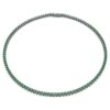 Matrix Tennis-halsband, rundslipad, grönt, ruteniumpläterat Matrix Tennis-halsband, rundslipad, grönt, ruteniumpläterat