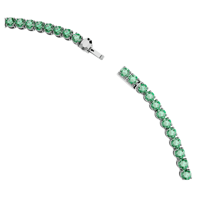 Matrix Tennis-halsband, rundslipad, grönt, ruteniumpläterat Matrix Tennis-halsband, rundslipad, grönt, ruteniumpläterat