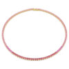 Matrix Tennis-halsband, rundslipade kristaller, rosa, guldpläterat Matrix Tennis-halsband, rundslipade kristaller, rosa, guldpläterat