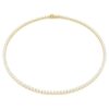 Matrix Tennis-halsband, rundslipade, vita, guldpläterade Matrix Tennis-halsband, rundslipade, vita, guldpläterade