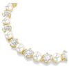 Matrix Tennisarmband Crystal Pearl, rundslipad, vit, guldpläterad