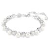 Matrix tennisarmband Crystal Pearl, rundslipad, vit, rodiumpläterad Matrix tennisarmband Crystal Pearl, rundslipad, vit, rodiumpläterad