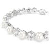 Matrix tennisarmband Crystal Pearl, rundslipad, vit, rodiumpläterad Matrix tennisarmband Crystal Pearl, rundslipad, vit, rodiumpläterad