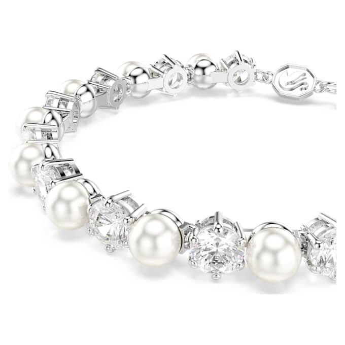 Matrix tennisarmband Crystal Pearl, rundslipad, vit, rodiumpläterad Matrix tennisarmband Crystal Pearl, rundslipad, vit, rodiumpläterad